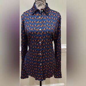 Blanca Luz royal and orange blouse NWT size L